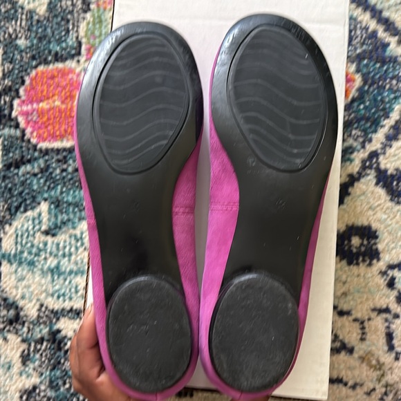 Style & Co Suede Leather Ballet Flat Slip On Shoe w Purple Bow Women 9 Magenta - Picture 6 of 11